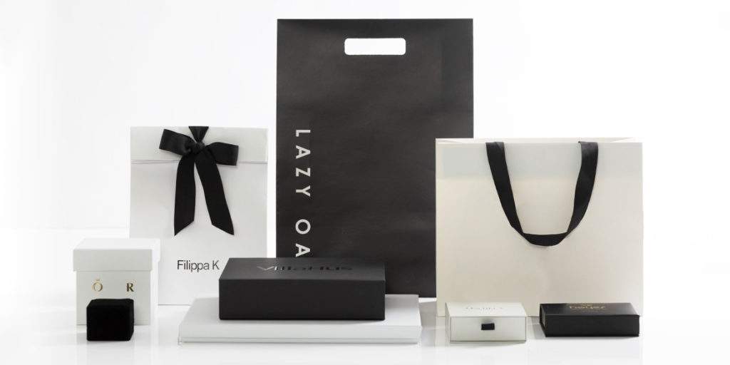 branded packaging black and white