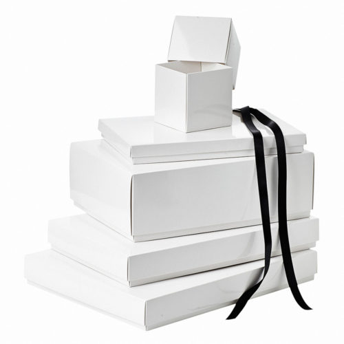 Image of: Geschenkbox weiß Hochglanz mit Deckel