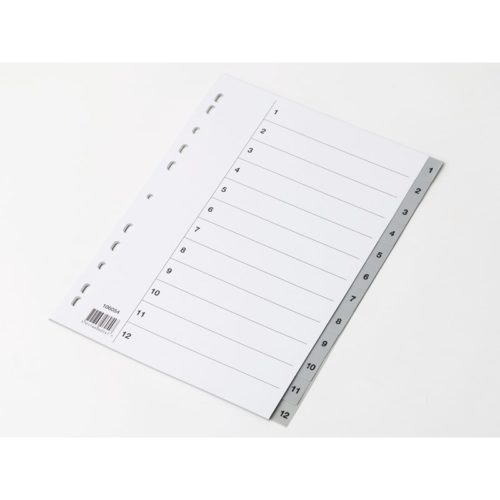 Image of: Register A4, 1-12 Kunststoff mit grauem Vorblatt