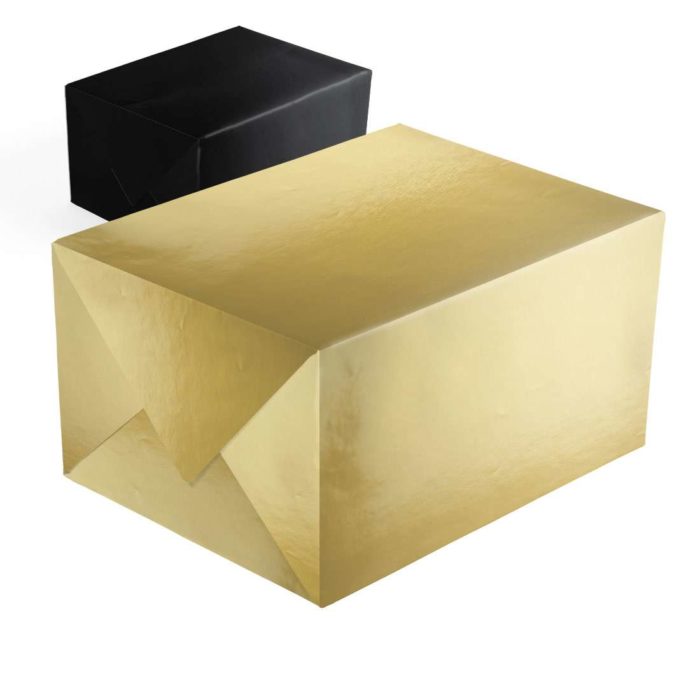 Image of: Geschenkpapier glatt, golden/schwarz, zweiseitig