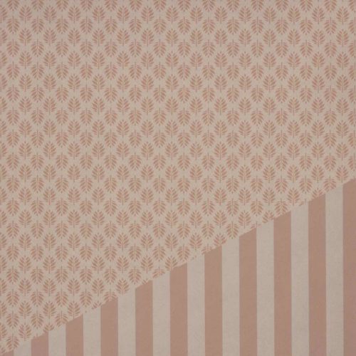 Image of: Geschenkpapier Leaf/Stripes Rosa - 2-seitig 55cm