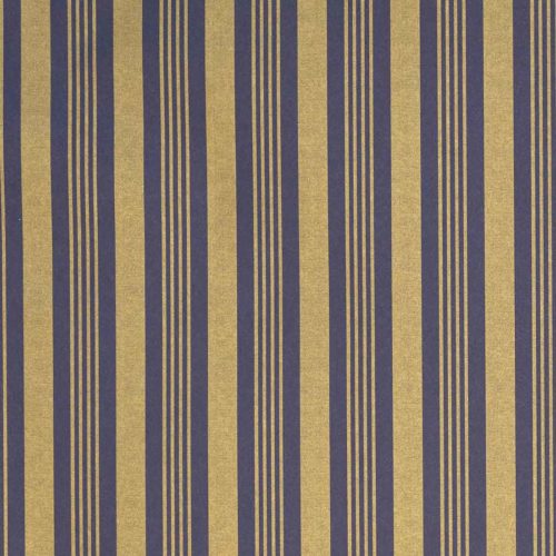 Image of: Geschenkpapier French Stripes Blue/Gold 57 cm