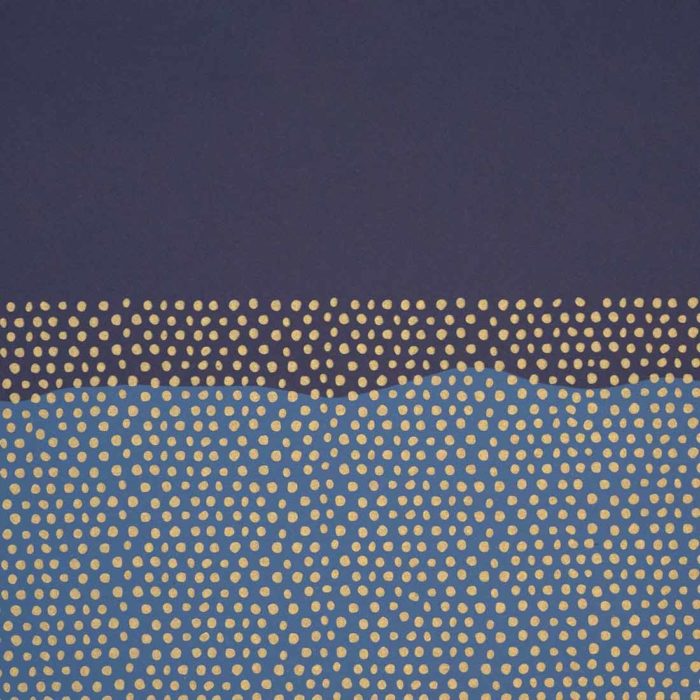 Image of: Geschenkpapier Half Dots Blue/Gold 57 cm