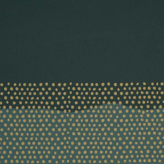 Image of: Geschenkpapier Half Dots Green/Gold 57 cm