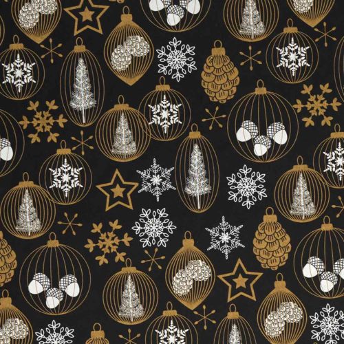 Image of: Geschenkpapier Ornaments Black/Gold