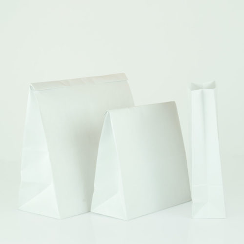Image of: Papirpose hvid, uden hank