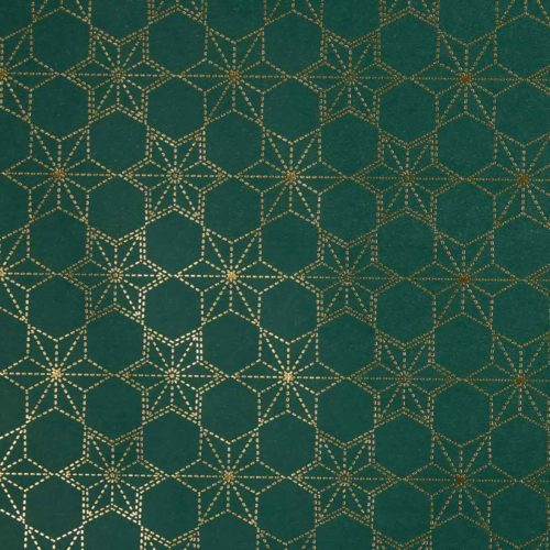 Image of: Gavepapir Gold Stars Green 55cm