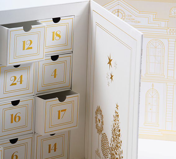 Slots julekalender inderside af låge - højre