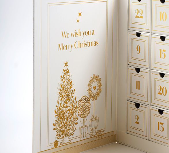 Slots julekalender inderside af låge - venstre