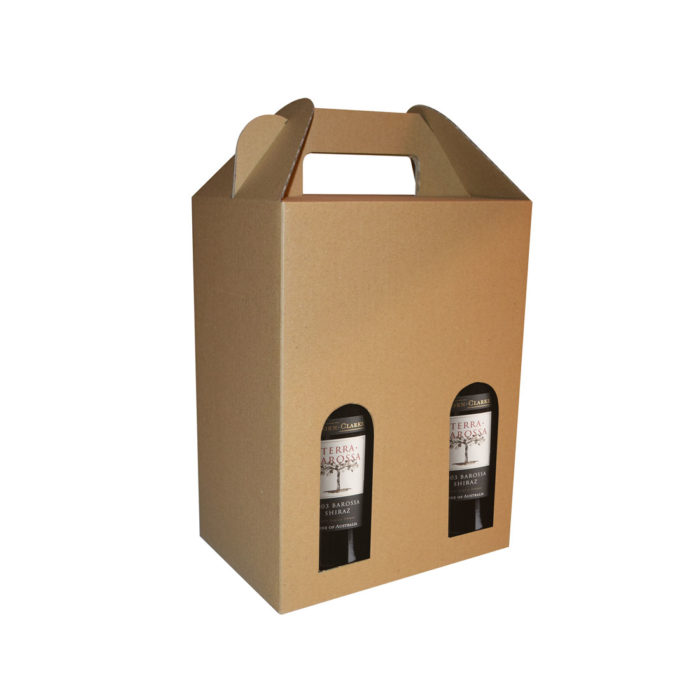 Image of: Viinipakkaus, luonnonväri 6 pullolle, matta