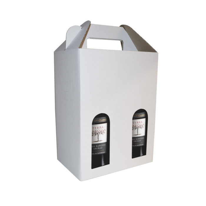Image of: Viinipakkaus, valkoinen 6 pullolle, matta
