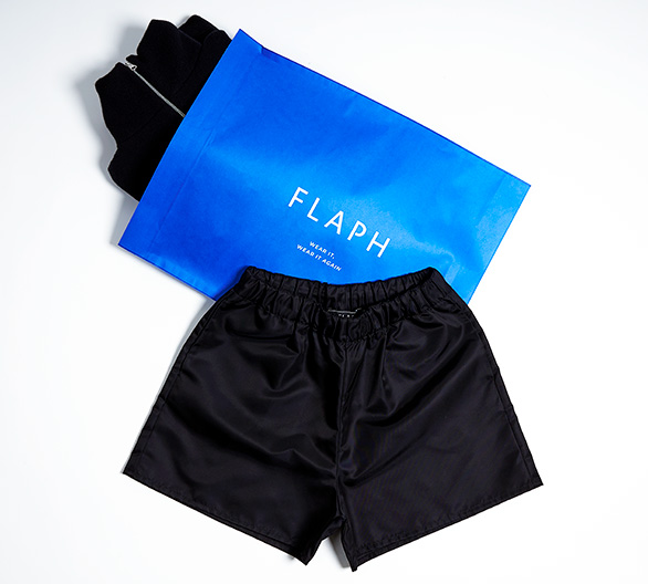Flaph shipping bag with shorts