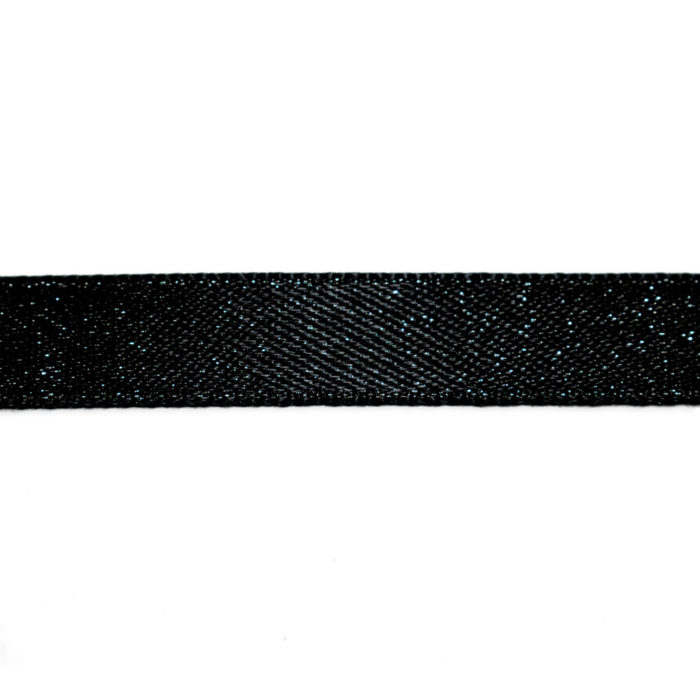 Image of: Cadeaulint zijde, zwart met glitter