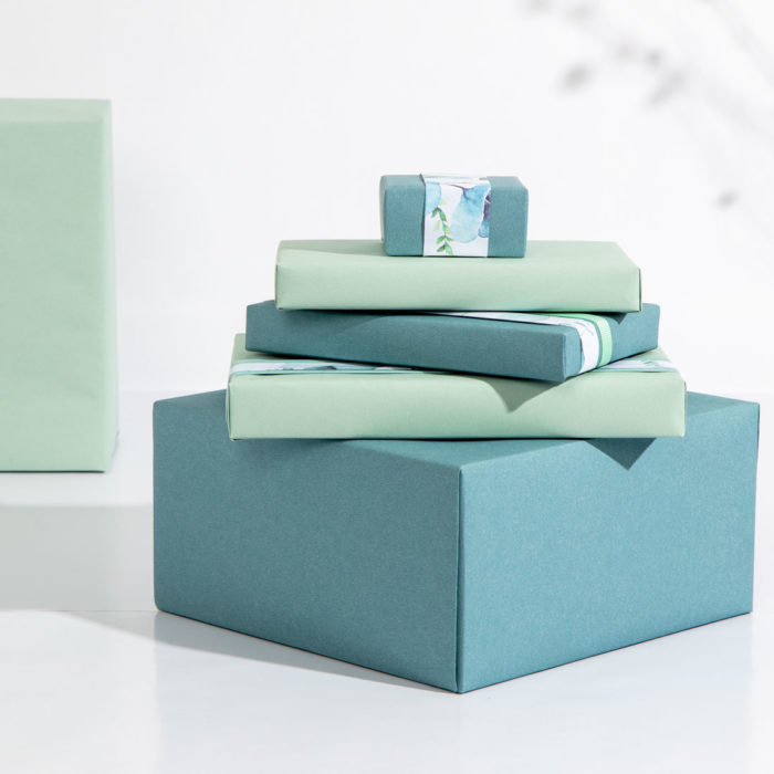 Image of: Cadeaupapier Green/Blue 2 sided