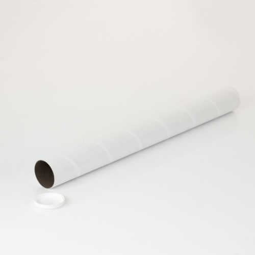 Image of: Kartonnen buis met deksel, wit