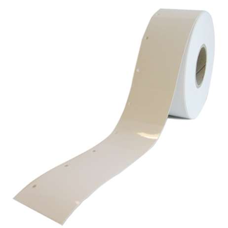 Image of: Kartonnen etiket, wit met gat, rol met 1000 stuks 32x45 mm