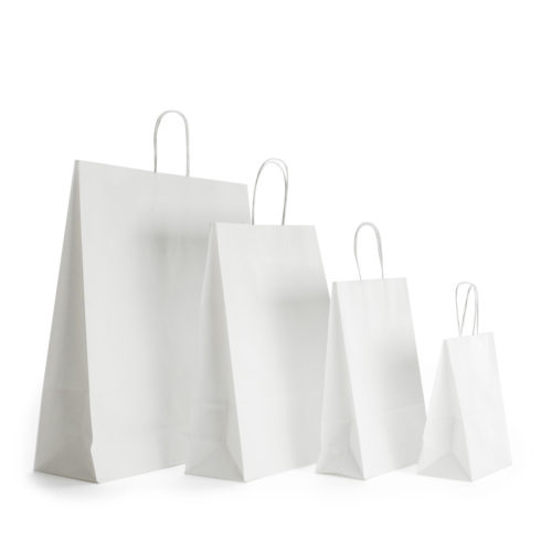 Image of: Papieren tas wit met wit gedraaid handvat FSC®