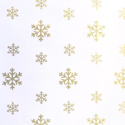 Image of: Cadeaupapier mat met glitter, Golden Snowflakes. Opgelet: Glitter kan naar andere objecten worden overgebracht.