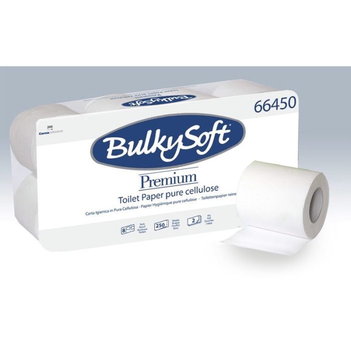 Image of: Toiletpapier, zacht exclusief 2-laags, wit. EU-ecolabel. 8 stk.