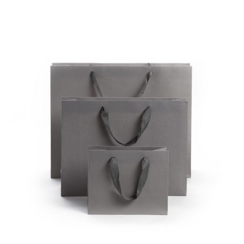 Image of: Luksus papirpose, matt grå med grå innside. FSC®