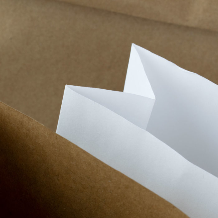 Image of: Papirpose hvit, uten hank