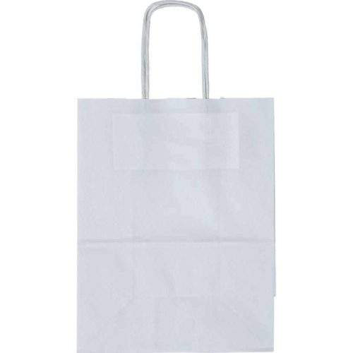 Image of: Papirpose hvit med hvit vridd hank FSCr