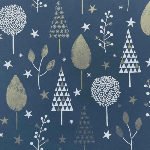 Image of: Gavepapir Dark blue trees