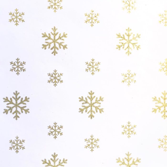 Image of: Matt med glitter, Golden snowflakes. Merk: Til innpakning uten teip