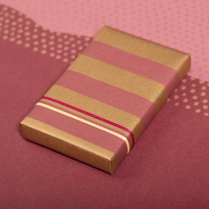 Image of: Presentpapper Stripes Red/gold 55cm
