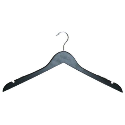 Image of: Hanger, wood, black, with notch