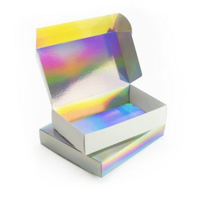 Image of: Gift box Rainbow. Reversable inside/outside. Opens in the lid