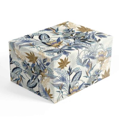 Image of: Gift wrap Blue Botanic
