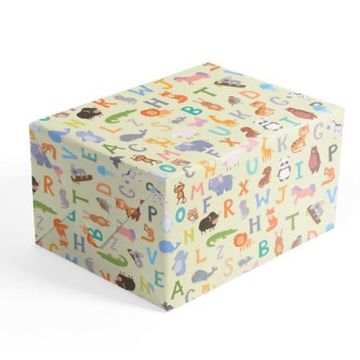 Image of: Gift wrap coated, Alphabet zoo. FSC®