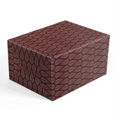 Image of: Gift wrap coated, Retro Feather - Burgundy. FSC®