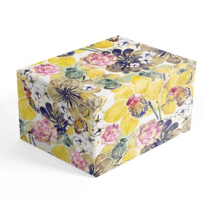 Image of: Gift wrap matt, Yellow Orchid. FSC®
