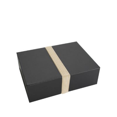 Image of: Nude elastic luxury ribbon for dark grey giftcard box, 991130