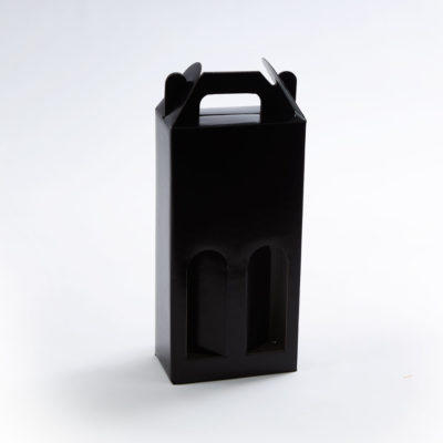 Image of: Black Corrugated Winebox 2 Bottle