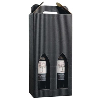 Image of: Black Wave Corrugated, Winebox, 2 Bottle