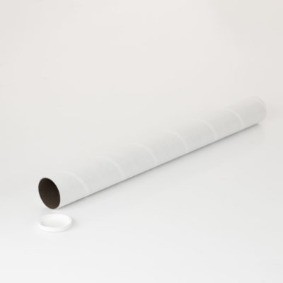 Image of: Cardboard tube with lid, white