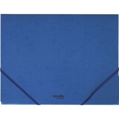 Image of: Carton folder w. elastic closure. Blue