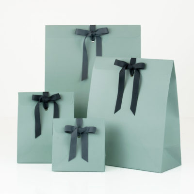 Image of: Gift bag, dust green. REMEMBER TO ORDER RIBBON