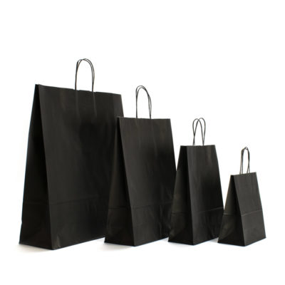 Image of: Paper Bag Black with twisted handle. FSC®