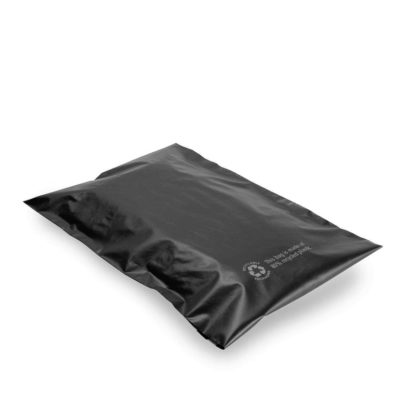 Image of: Shipping bag black recycled, no handle