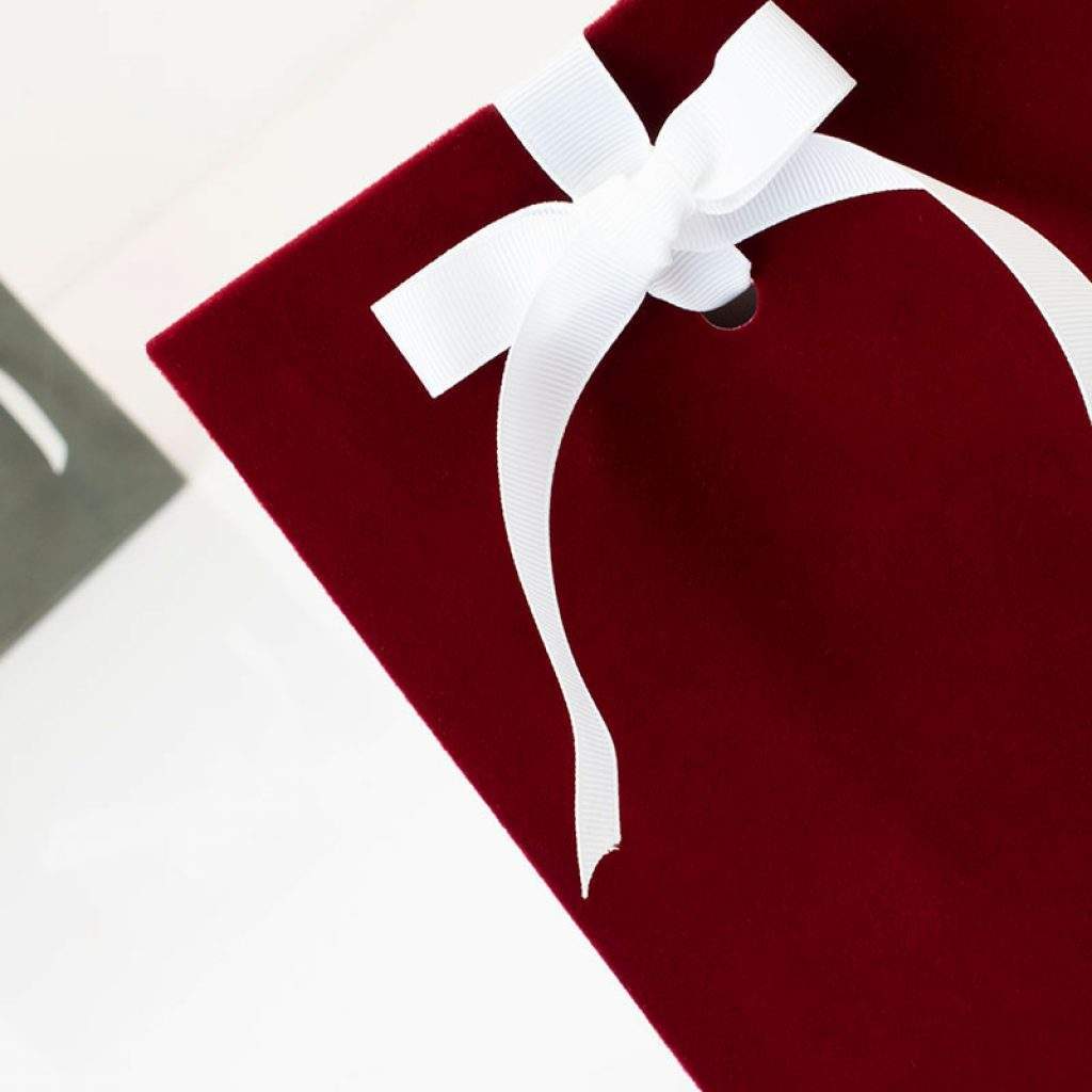 Red Velour_gift bag Close-up