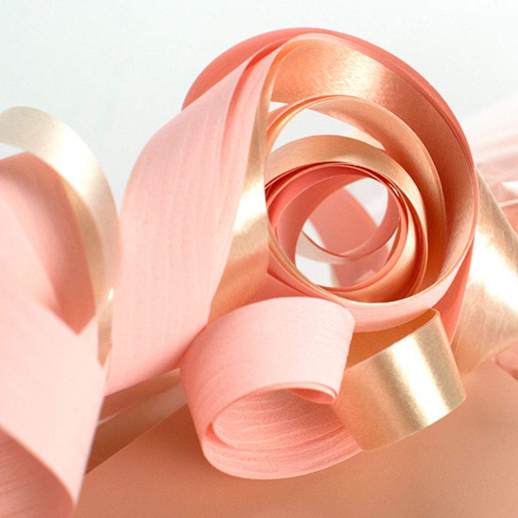 poly ribbons peach