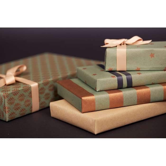Image of: Gift wrap Leaf Dust green/copper 55cm