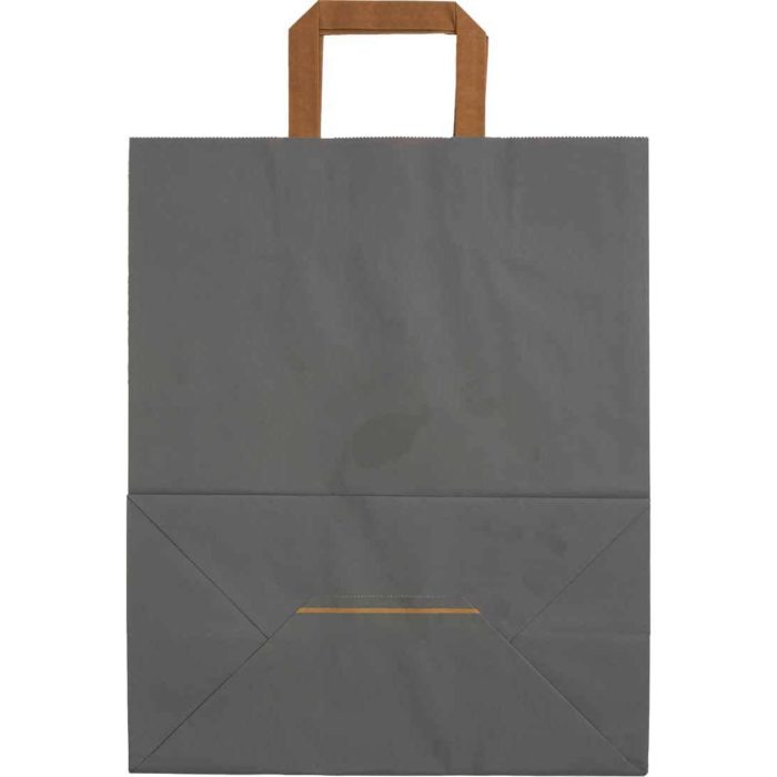 Image of: Paper Bag Grey, flat brown handles. 90g. FSC®