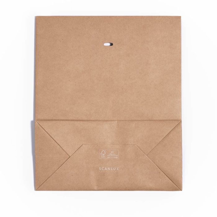 Image of: Gift bag Craft paper, w. turnover top and hole for ribbon. FSC®. REMEMBER RIBBON