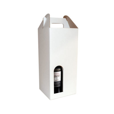 Image of: Wine box 4 bottles white mat