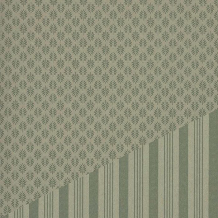 Image of: Gift wrap Leaf/French Stripe Green 55cm